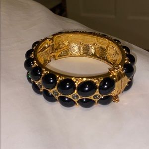 J.Crew black and gold metal bracelet